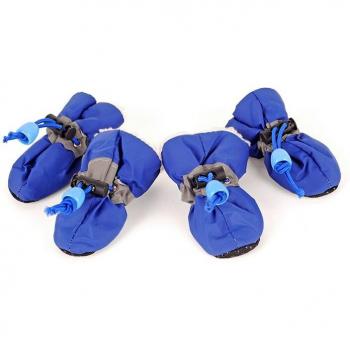 4pcs Waterproof Dog Shoes for Winter - Soft and Thick Footwear for Small Pets