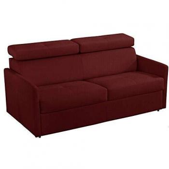 Canapé Paris Microfibre Bordeaux 3 Places Express Matelas 16 cm Inside75