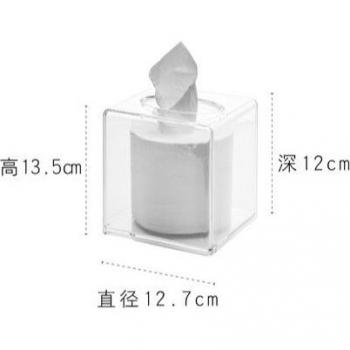 Thickened Acrylic Tissue Box - Transparent Black Square, WF8081132