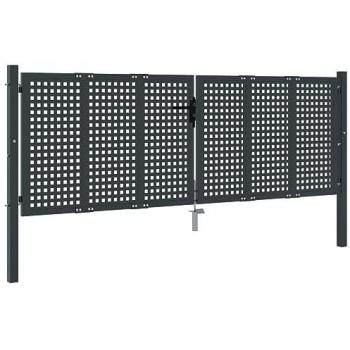 Vidaxl - Puerta de jardín acero gris antracita 300x150 cm