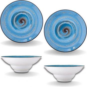 SPIRAL Tiefe Teller Set, 22,5 cm, elegantes Design, hitzebeständig