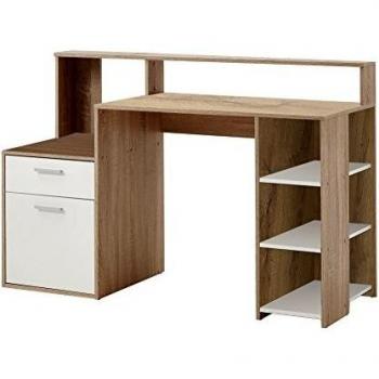 BOLTON Computertisch kompakt ca. 139 cm breit von FMD Eiche / Weiss
