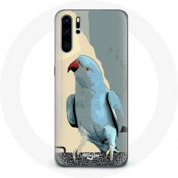 Huawei P30 Parakeets and Parrots Blue Cover