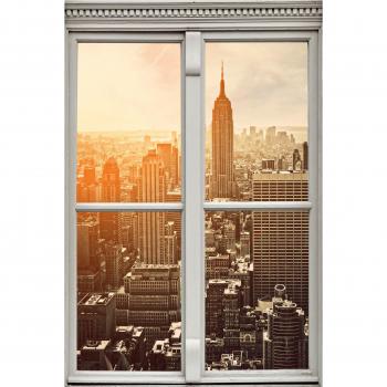 Queence Wandsticker New York, Wandsticker, Wandbild, selbstklebend, 3D, Fenster
