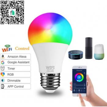15W RGB+CCT Smart Light Bulb with WiFi and Dimmable Timer