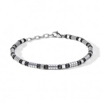 Bracciale in acciaio uomo con cavo e PVD nero Comete District UBR 1107