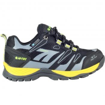 Hi-Tec Muflon Low Waterproof Kids Hiking Shoes Black/Grey/Lime