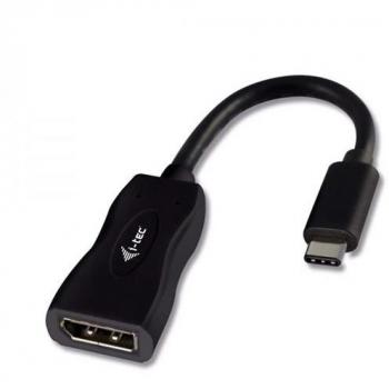 I-tec USB-C zu DisplayPort Kabel, 15 cm, Schwarz