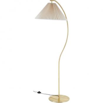 Lampadaire conique en tissu plissé beige H159