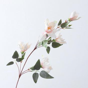 Silk Clivia Orchid Long Branch with Leaves - Luxury Artificial Flowers for Home and Wedding Decor