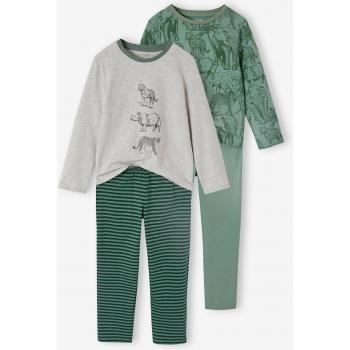 VERTBAUDET Pack de 2 pijamas «selva» para niño verde
