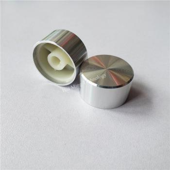 10pcs Silver Smooth Aluminum Potentiometer Knobs for D Shaft Volume Control, 24x13x6mm
