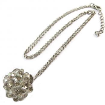 Sissi Silver Grey Crystal Long Chain by Les Trésors De Lily