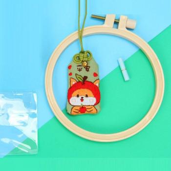 Pig Omamori Cross Stitch Accessory