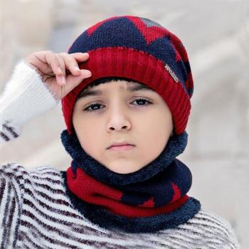 Bonnet et écharpe à motifs pour garçons hiver 3-12T