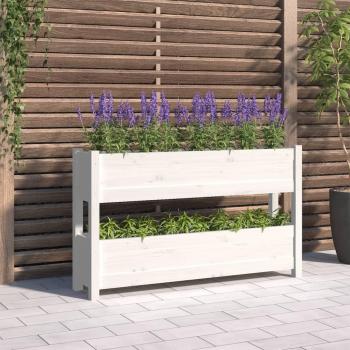 Support de plantes surélevé blanc – 112 × 25 × 66 cm