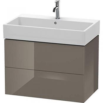 Duravit L-Cube Waschtischunterbau 78,4 x 45,9 cm, Flannel Grey Hochglanz, 2 Schubkästen, wandhängend