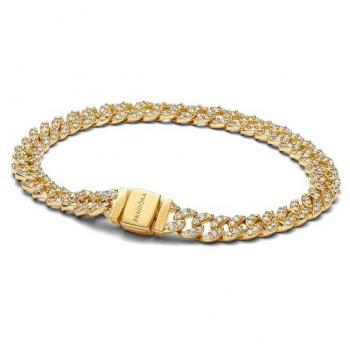 PANDORA - Pulsera Cadena Cubana en Pavé