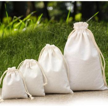 Customizable White Hand-Painted Canvas Gift Bags