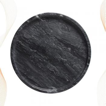 Natural Marble Dessert Plate (Grey)