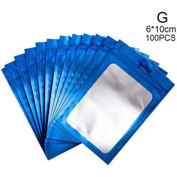 100 Count Matte Zip Lock Plastic Bags with Aluminum Foil and Water Hologram Seal, 6x10cm