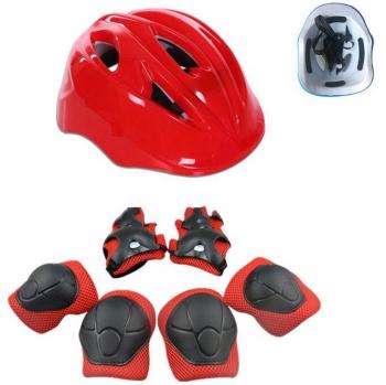 Kids' Safety Helmet with Knee and Elbow Pads - Full Face Protection Gear