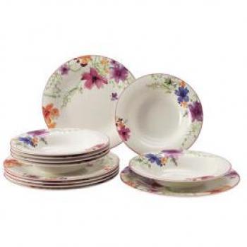 CreaTable Tafelservice Fleur Royal, 12-teilig, extrem dünn & lichtdurchlässig