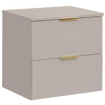Lomadox Waschtisch ADELAIDE-56-CASHMERE, Waschtischschrank, kaschmir mit gerillter Front, 60cm breit