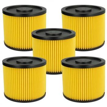 VHBW 5‑facher Patronenfilter für Lidl Parkside Pnts 1400 A1–E2 – Gelb