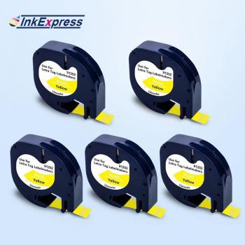 Black Red Dymo Label Tape 5PK (91203) – For Dymo 91223/91333 & Letratag LT100H
