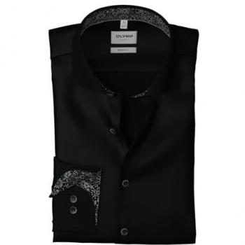 Body Fit Businesshemd in Black, Größe 42 – Knopfleiste
