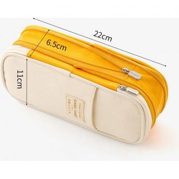 Large Capacity Multi-Layer Pencil Pouch for School - Solid Pencil Bag for Girls