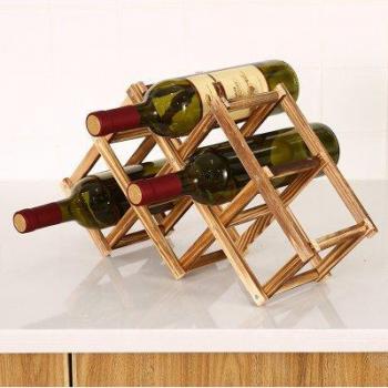 Étagère à bouteilles en bois vintage