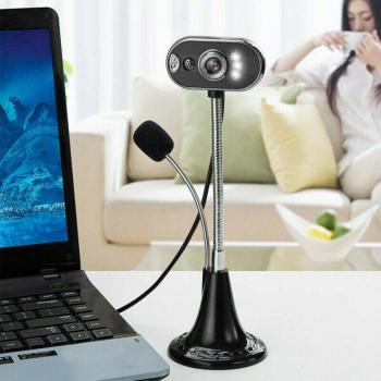 Cámara HD 4-LED Webcam USB con micrófono para PC