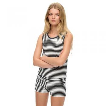 Superdry Eclipse Navy Stripe Striped Sleeveless T-Shirt (Size S)