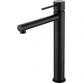 Grifo de lavabo alto Milos Stick negro mate