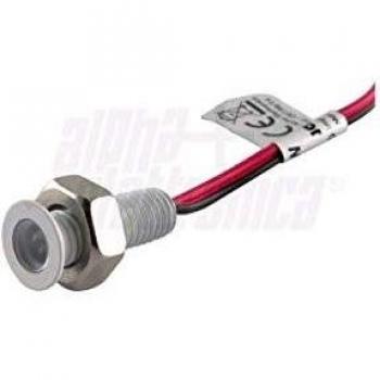 Spot LED 12V in acciaio bianco con corpo in metallo e foro di 8mm per illuminazione d'atmosfera o decorativa