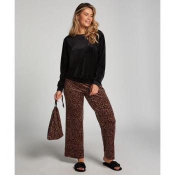 Conjunto de Pijama de Terciopelo, Mujer, Talla: XL, Negro