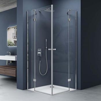 SOGOOD Glasdusche - Eckdusche mit flacher Duschtasse