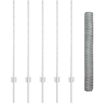 Postes de Cerca Hexagonal Acero Galvanizado – Conjunto de 10 (1 m)