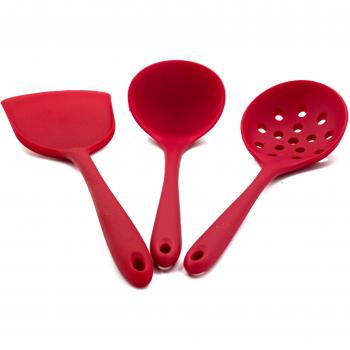 Silicone Kitchen Utensil Set with Ladle, Spoon, Spatula