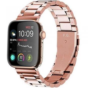 Cinturino Fullmosa per iWatch 42mm in Acciaio Inox Rosa Oro