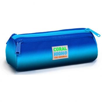Navy Blue Three-Compartment Pencil Bag for Kids
