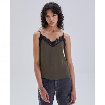 Top donna lencero in satin con pizzo IKKS