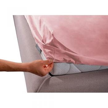 Lenzuola Sotto Con Angoli In 100% Cotone In Tinta Unita Francese Rosa