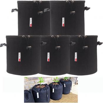 Growsun 5 Bags Aeration Fabric Plant Pots with Strong Handle