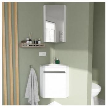Set Integral Lavabo de Esquina Skino Blanco + Vasca + Grifo + Mueble