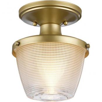Painted Natural Brass Semi-Flush Mount