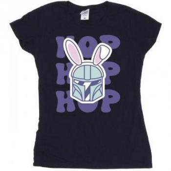 Star Wars Vrouwen The Mandalorian Hop In Pasen T-Shirt Katoen Blauw