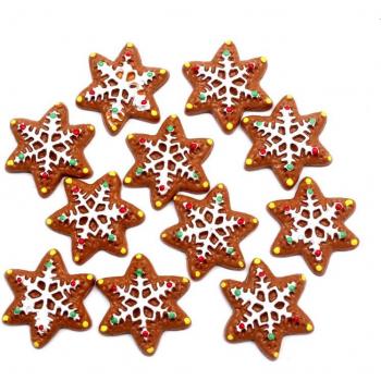 Lebkuchen Schneeflocken Cabochons